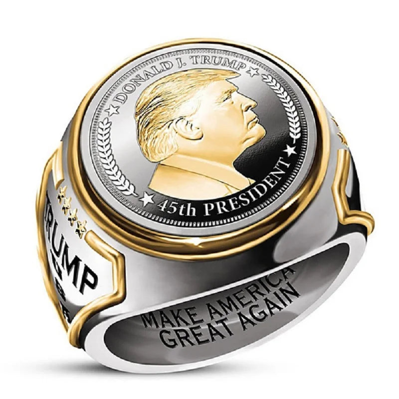 Gold/Silver Plated Donald Trump MAGA Ring!