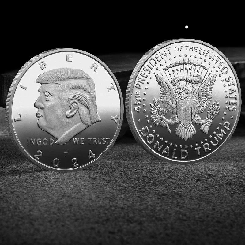 Trump 2024 Commemorative Coin Gold, Silver Plated