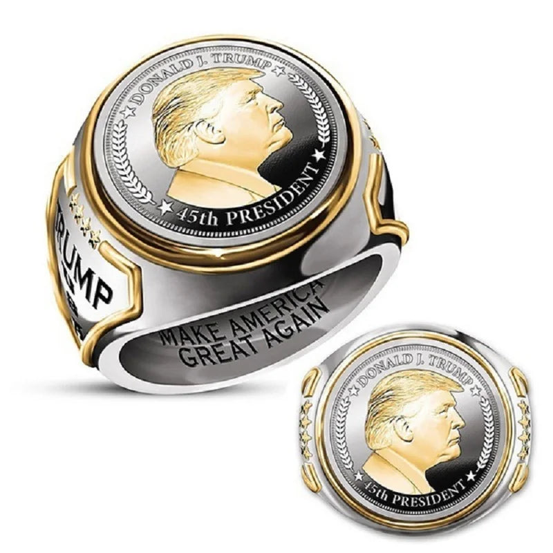 Gold/Silver Plated Donald Trump MAGA Ring!