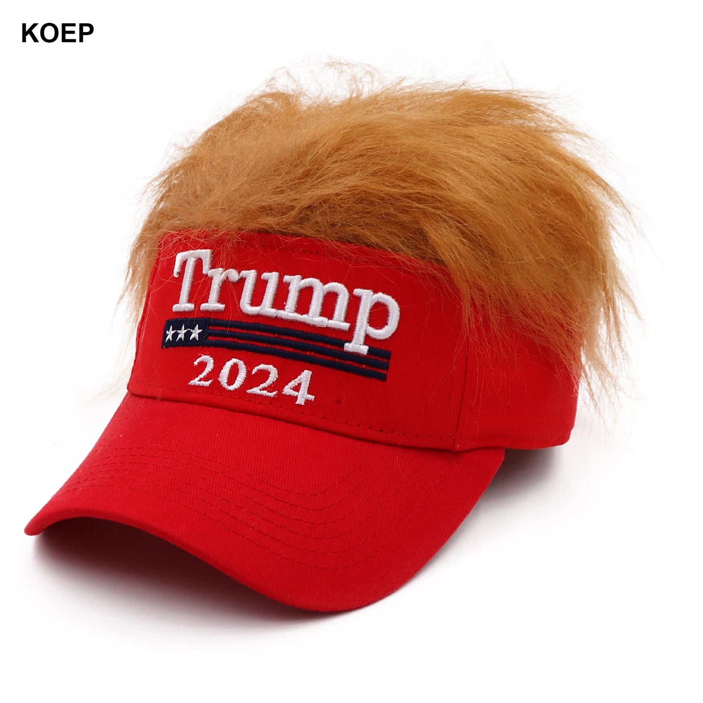 New Donald Trump 2024 Snapback Baseball Caps with Wig attached